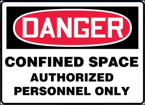 Accuform Signs Danger Confined Space Authorized Person Sign