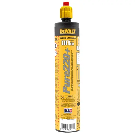 DeWalt 9.5 fl-oz. Quick-Shot Cartridge PURE220+ Epoxy Injection Adhesive Anchoring System