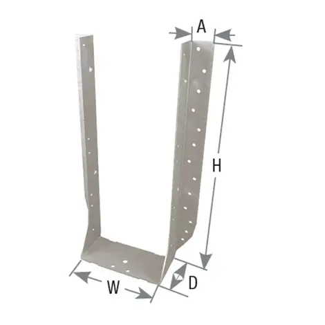 USP HD Series 2-1/2 x 3-9/16 x 14-13/16" 14 ga Heavy Duty Face-Mount Hanger