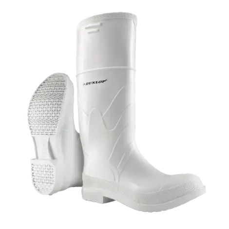 Dunlop Protective Footwear SZ 12 White Plain Toe Chemical-Resistant Boot