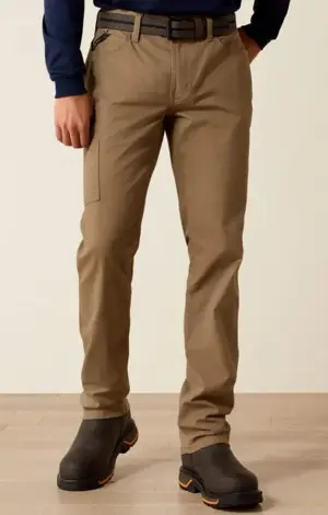 Ariat Mens Size 32 x 32 Field Khaki Rebar M4 Low Rise DuraStretch Made Tough Stackable Straight Leg Pant