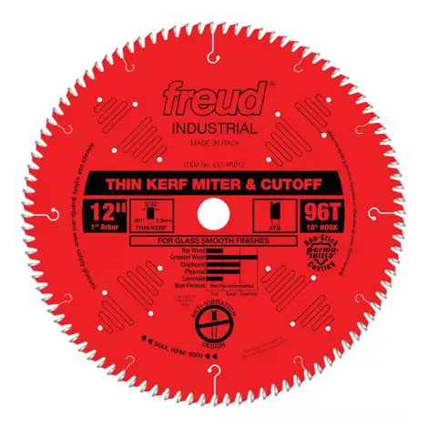 Freud 12" 96T 1" Red Atb Thin Kerf Saw Blade
