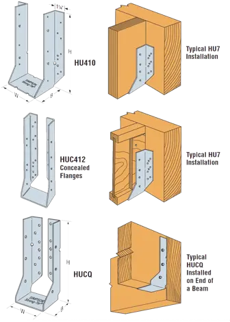 Simpson Strong-Tie HU Series 1.812 x 11.062" Galvanized Steel Standard Face-Mount Joist Hanger