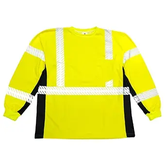 Kishigo XL Lime Flame Resistant Black Series Long Sleeve T-Shirt
