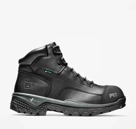 Timberland PRO Bosshog Mens Size 8M Black Leather 6" Composite Toe Waterproof Work Boot
