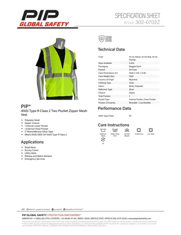 Spec sheet