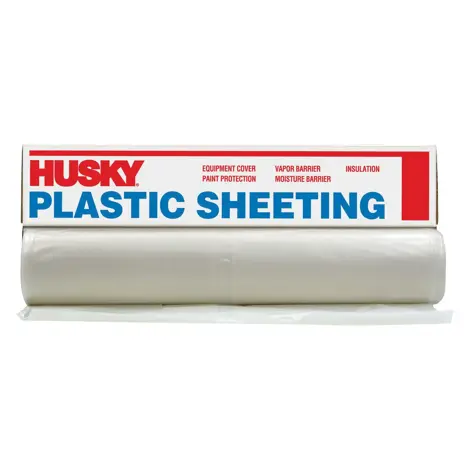 Husky 4 mil x 25' x 10' Clear Visqueen Polyethylene Consumer Sheeting Roll