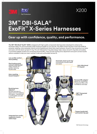 3M DBI-SALA ExoFit X200 Medium Comfort Vest Safety Harness