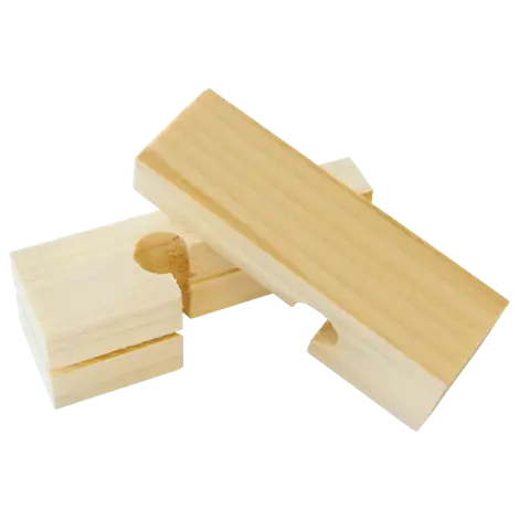 4" Wood Line Blocks (5 Pack) Kraft