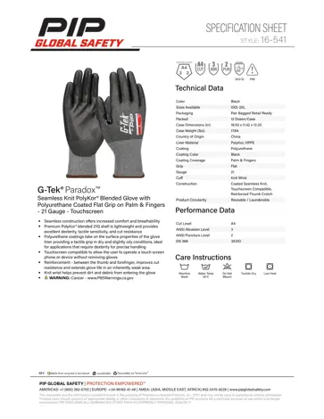 PIP G-Tek Paradox Large Black 21G Seamless Knit PolyKor Blended Glove with Polyurethane Coated Flat Grip