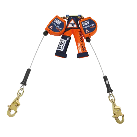 DBI-SALA Nano-Lok edge 8 ft. Twin Leg Self-Retracting Lifeline with Swiveling Snap Hooks