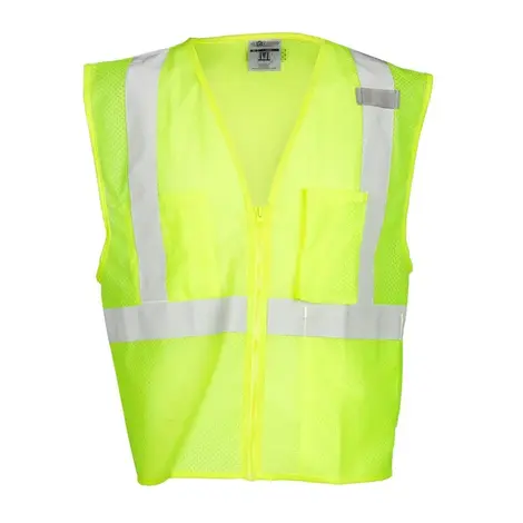 Kishigo S Lime 3 Pocket Zipper Front Ultra-Cool Mesh Vest