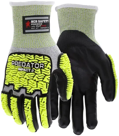 MCR Predator Small Hi-Visibility Impact Resistant Mechanics Work Gloves
