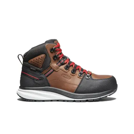 Keen Red Hook Mens Size 11.5D Tobacco Black Waterproof Carbon Toe Boot