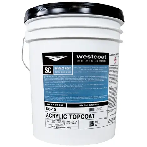 Westcoat SC-10 Cape Cod Gray 5 gal. Acrylic Topcoat Pail