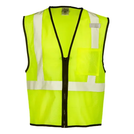 Kishigo Economy Series S/M Lime Single Pocket Zipper Mesh Vest