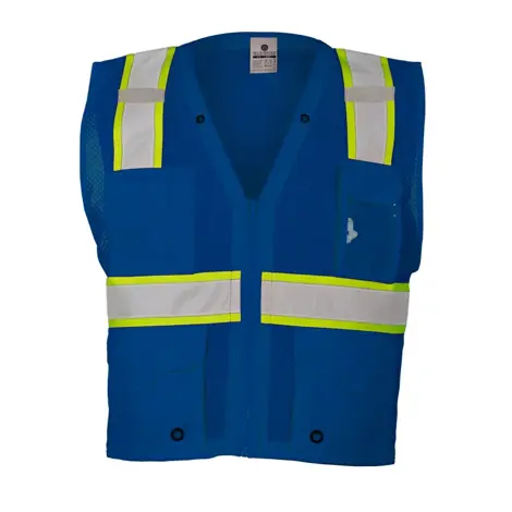 Kishigo 2X-3X Blue Enhanced Visibility Multi Pocket Vest