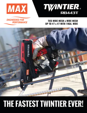MAX TwinTier Rebar Tying Tool Mesh x Mesh up to #7 x #7 with 19 ga Wire