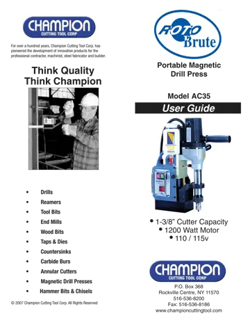 Ac35 Rotobrute Annular Cutter Mag Press Champion