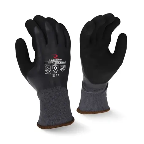 Xl Rwg28 Cut Level A2 Waterproof Dipped Winter Gripper Glove Radians Radians