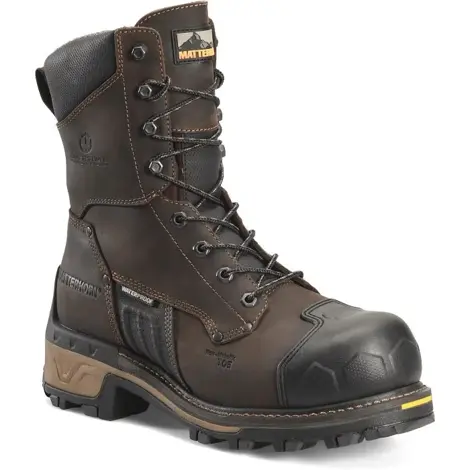 Matterhorn Maximus 2.0 Mens Size 9.5D Brown 8" Composite Toe Waterproof Work Boot