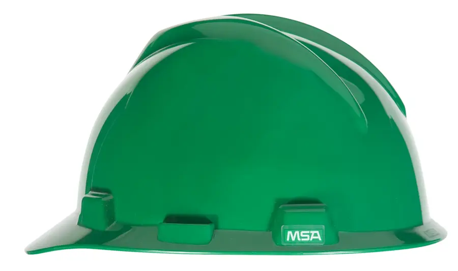 White Cap | Msa Standard V-Gard Slotted Cap - Green