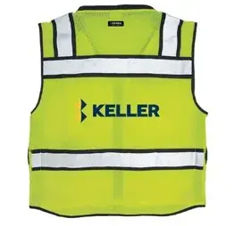 Kishigo 2XL Lime S5004 Class 2 High Performance Surveyors Vest with Keller Logo