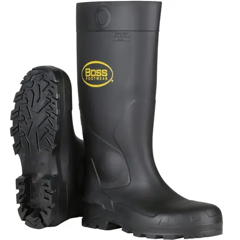Boss Size 13 16" White Pvc Steel Toe Boot